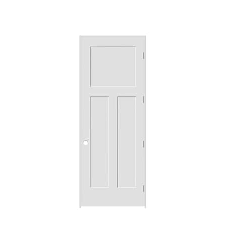Codel Doors 24" x 96" x 1-3/8" Primed 3-Panel Mission Interior Shaker 6-9/16" LH Prehung Door w/Stn Nickel Hngs 2080pri8403LH156916